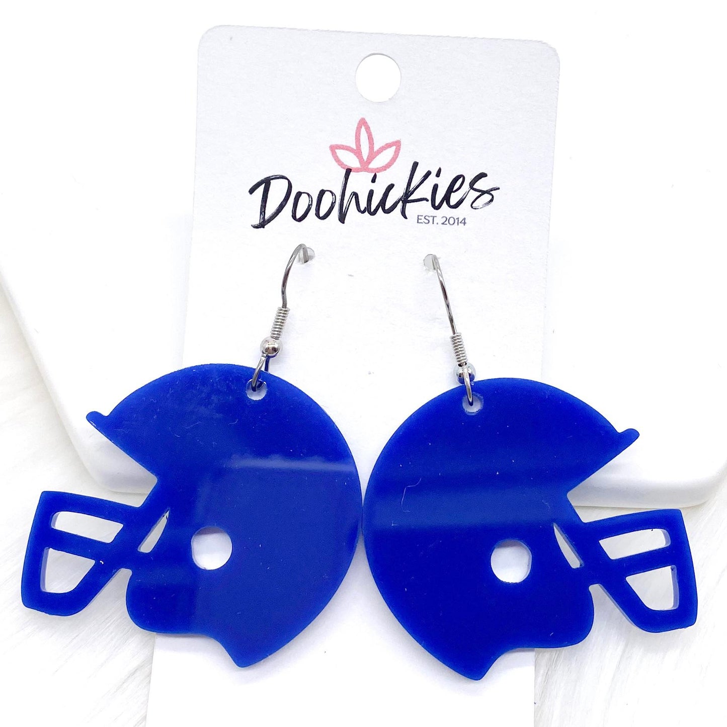 1.5" Custom Solid Acrylic Spirit Helmets -Sports Earrings by Doohickies Wholesale