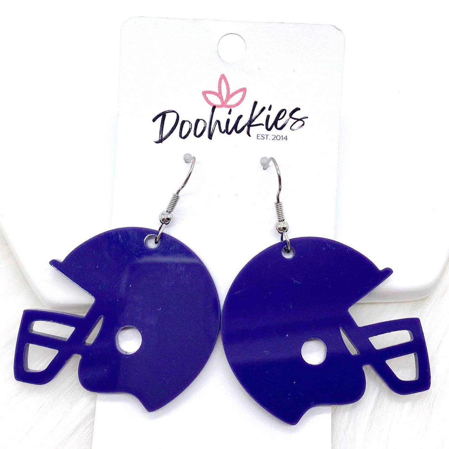 1.5" Custom Solid Acrylic Spirit Helmets -Sports Earrings by Doohickies Wholesale