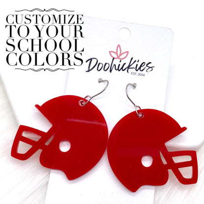 1.5" Custom Solid Acrylic Spirit Helmets -Sports Earrings by Doohickies Wholesale