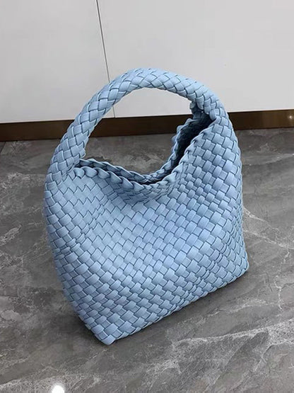 Solid Color Woven Bags Handbags by migunica