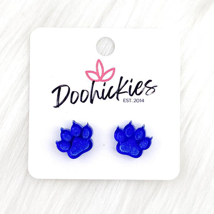 13mm Shiny Acrylic Paws & Claws -Sports Earrings by Doohickies Wholesale