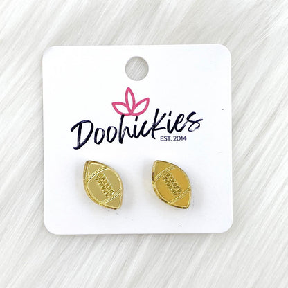 12mm Shiny Acrylic Footballs -Sports Earrings by Doohickies Wholesale