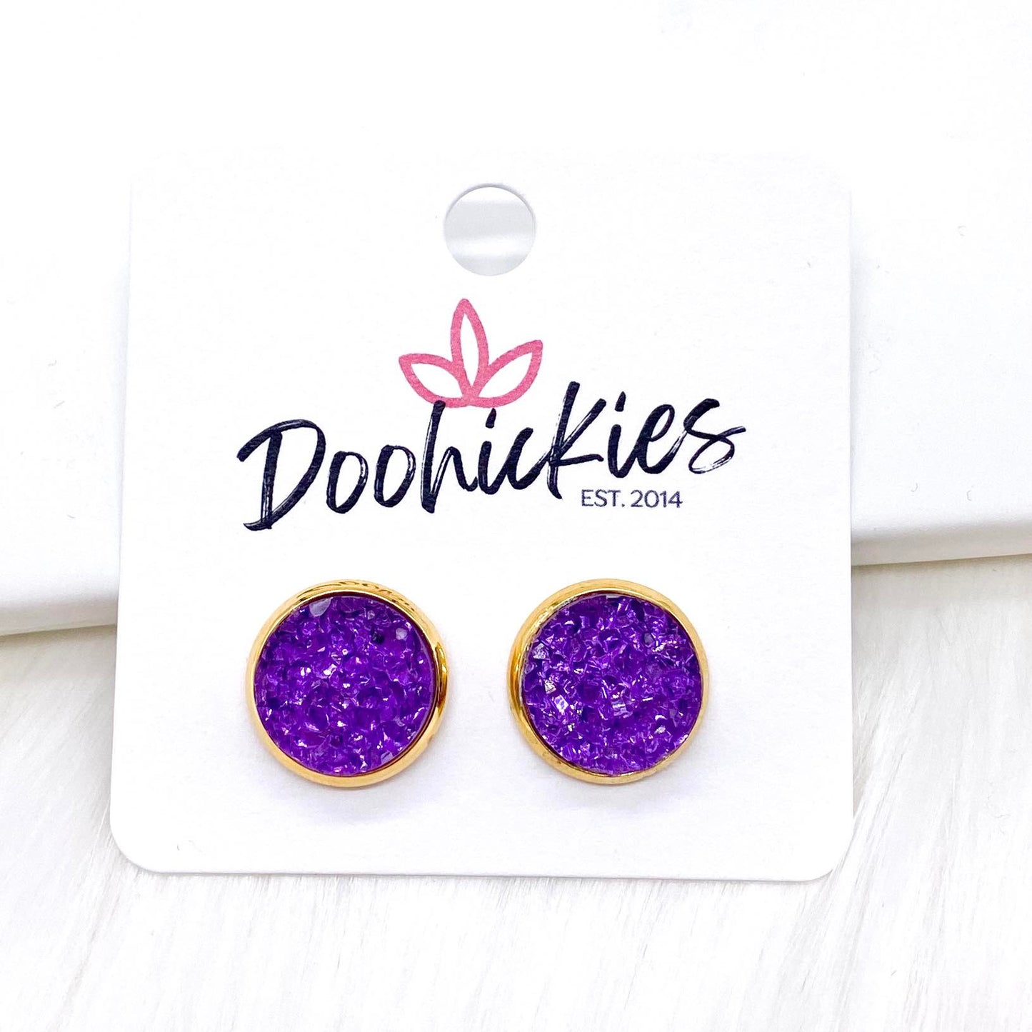 12mm Sparkle Spirit Studs -Sports Earrings by Doohickies Wholesale