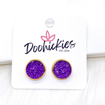 12mm Sparkle Spirit Studs -Sports Earrings by Doohickies Wholesale