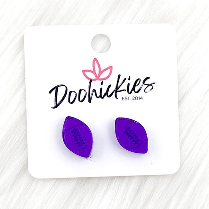 12mm Shiny Acrylic Footballs -Sports Earrings by Doohickies Wholesale