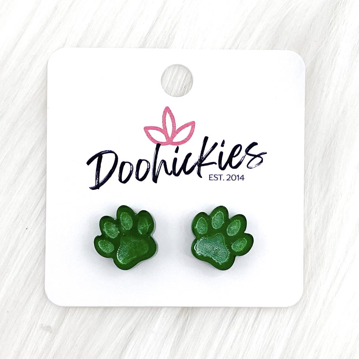 13mm Shiny Acrylic Paws & Claws -Sports Earrings by Doohickies Wholesale