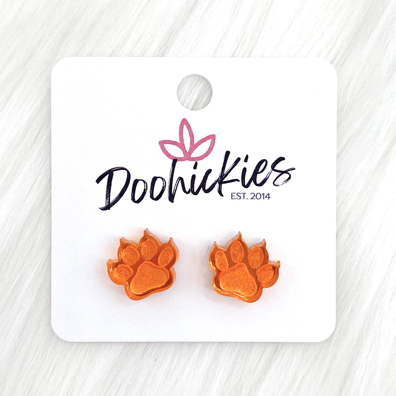 13mm Shiny Acrylic Paws & Claws -Sports Earrings by Doohickies Wholesale