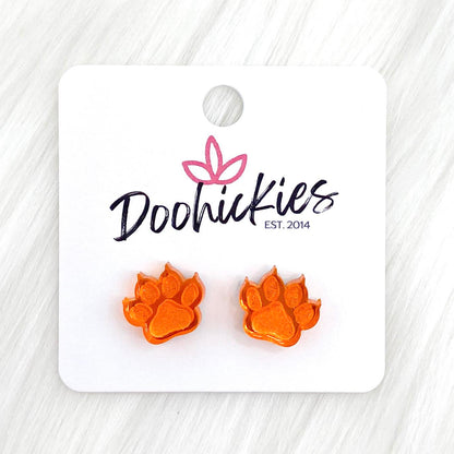 13mm Shiny Acrylic Paws & Claws -Sports Earrings by Doohickies Wholesale