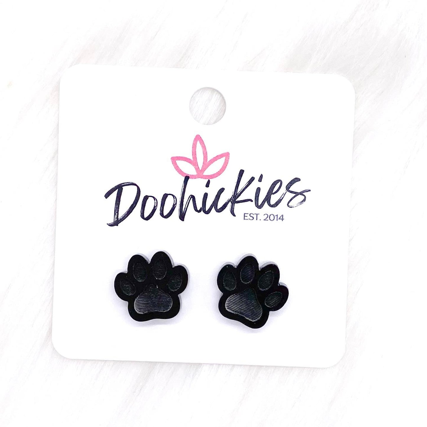 13mm Shiny Acrylic Paws & Claws -Sports Earrings by Doohickies Wholesale