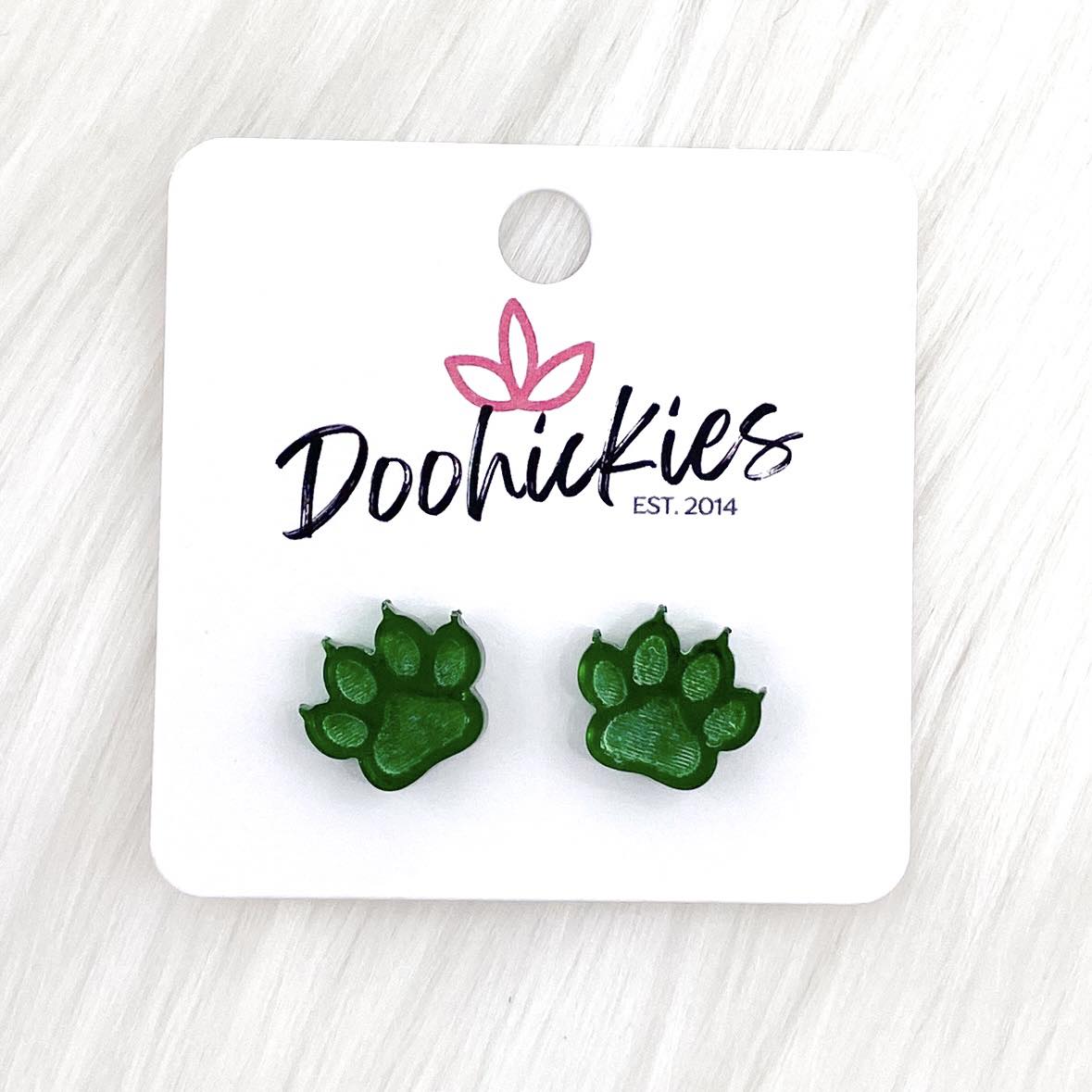 13mm Shiny Acrylic Paws & Claws -Sports Earrings by Doohickies Wholesale