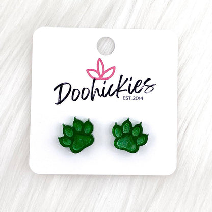 13mm Shiny Acrylic Paws & Claws -Sports Earrings by Doohickies Wholesale