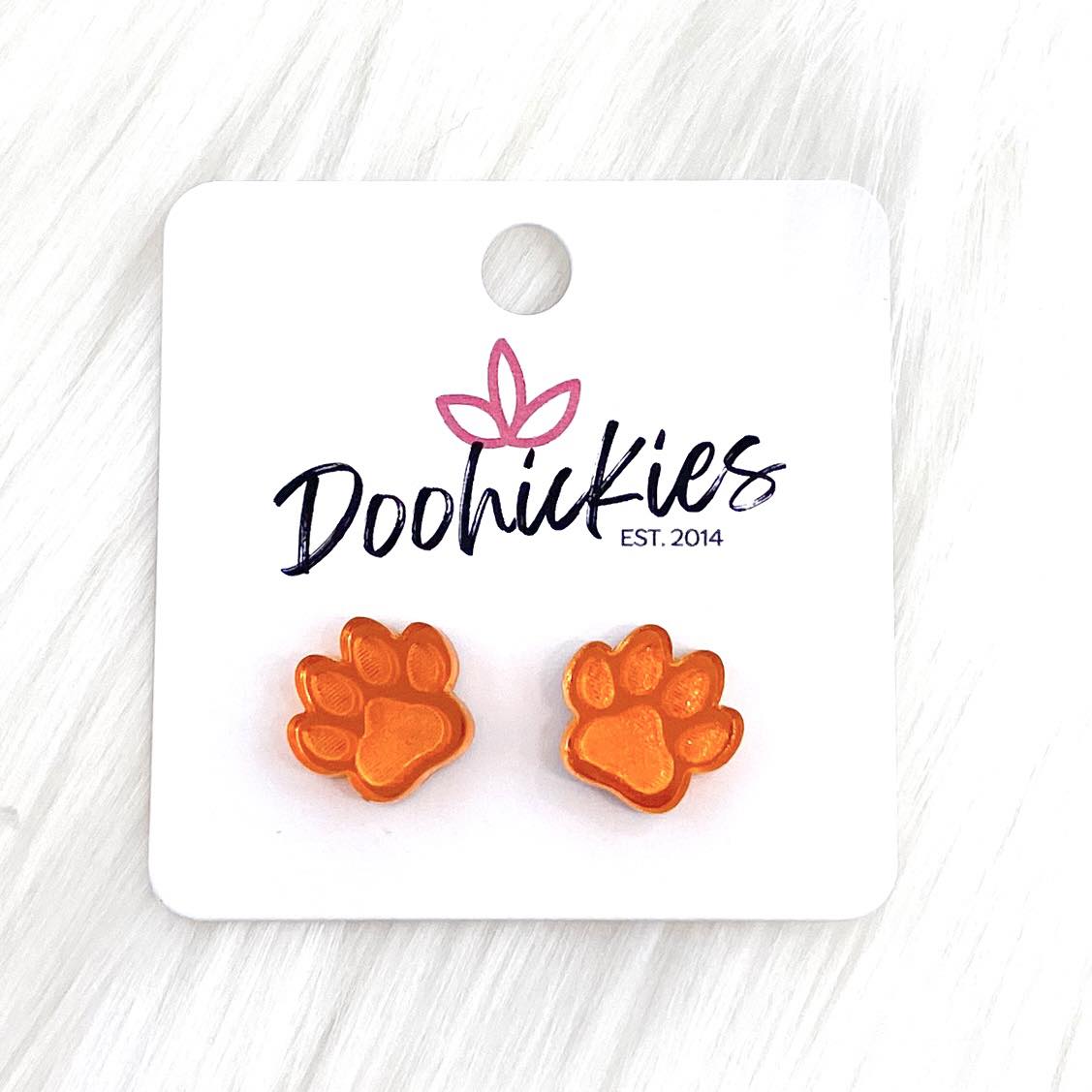 13mm Shiny Acrylic Paws & Claws -Sports Earrings by Doohickies Wholesale