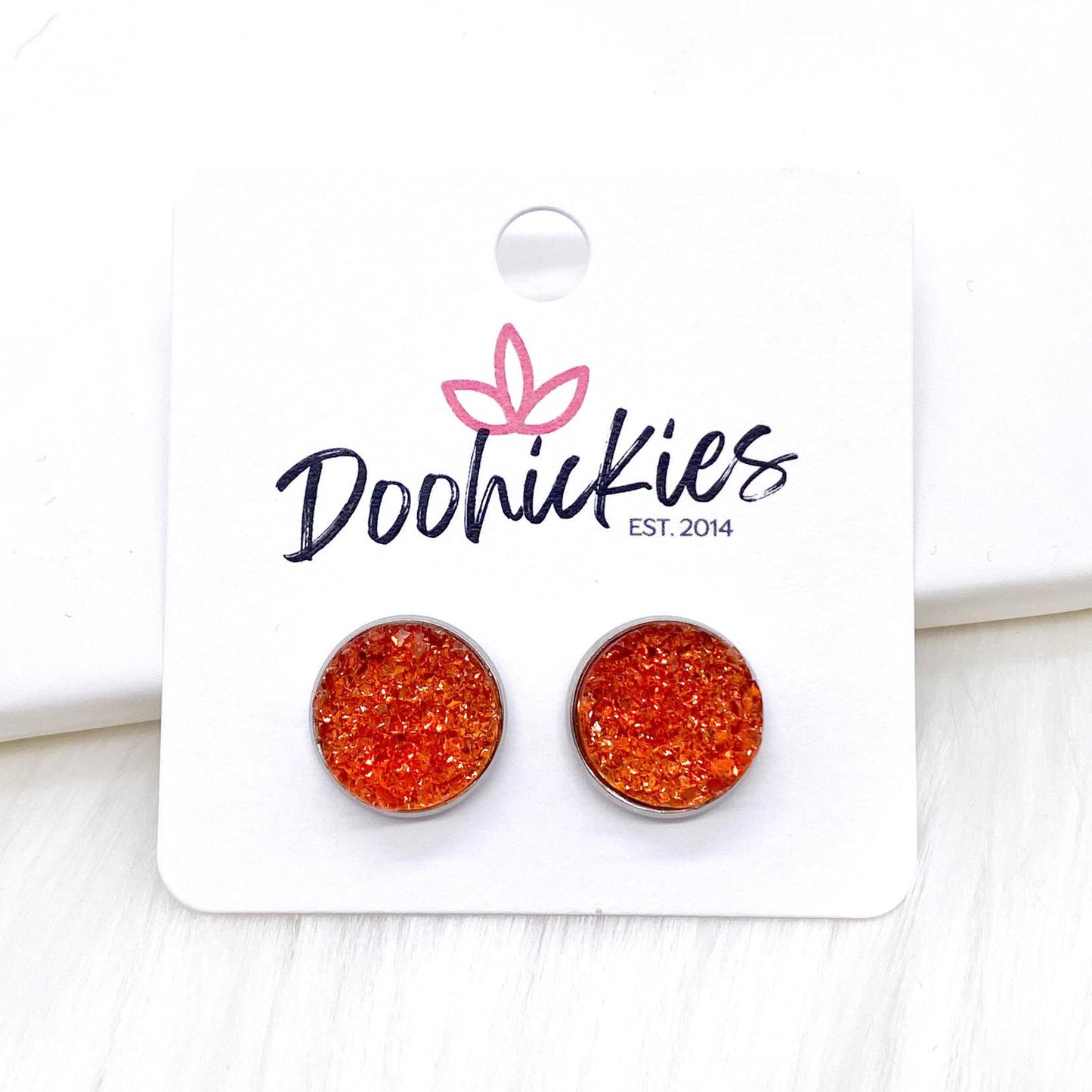 12mm Sparkle Spirit Studs -Sports Earrings by Doohickies Wholesale