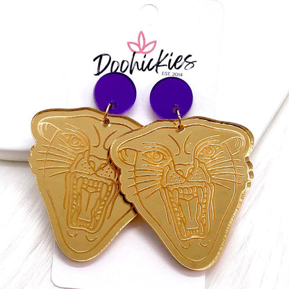 2.25" Custom Wildcat Acrylic Dangles -Spirit Earrings by Doohickies Wholesale