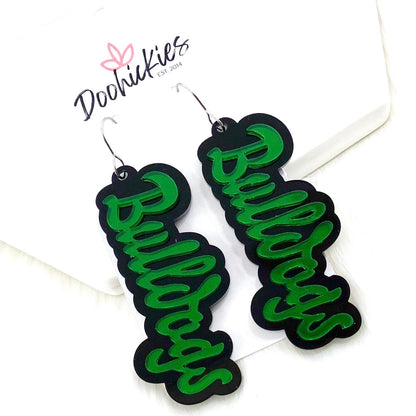 2.75" Custom Layered Mascot Acrylics (Comment w/Mascots) - Spirit Earrings by Doohickies Wholesale