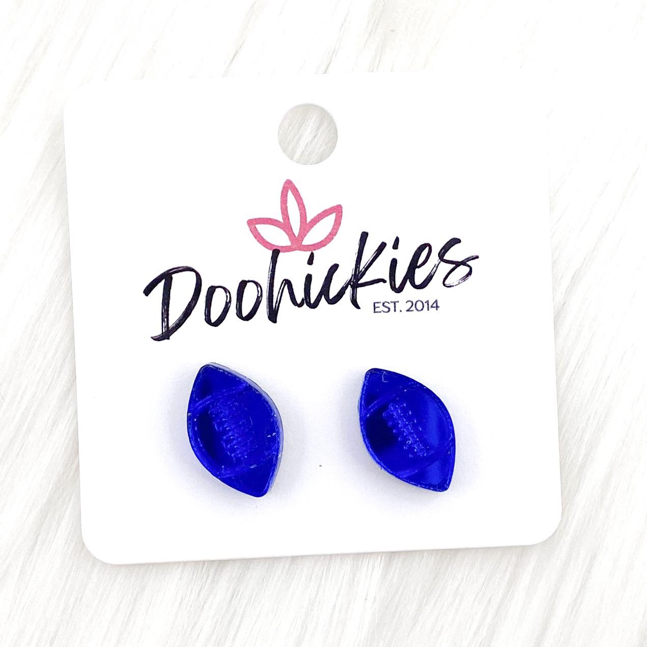 12mm Shiny Acrylic Footballs -Sports Earrings by Doohickies Wholesale