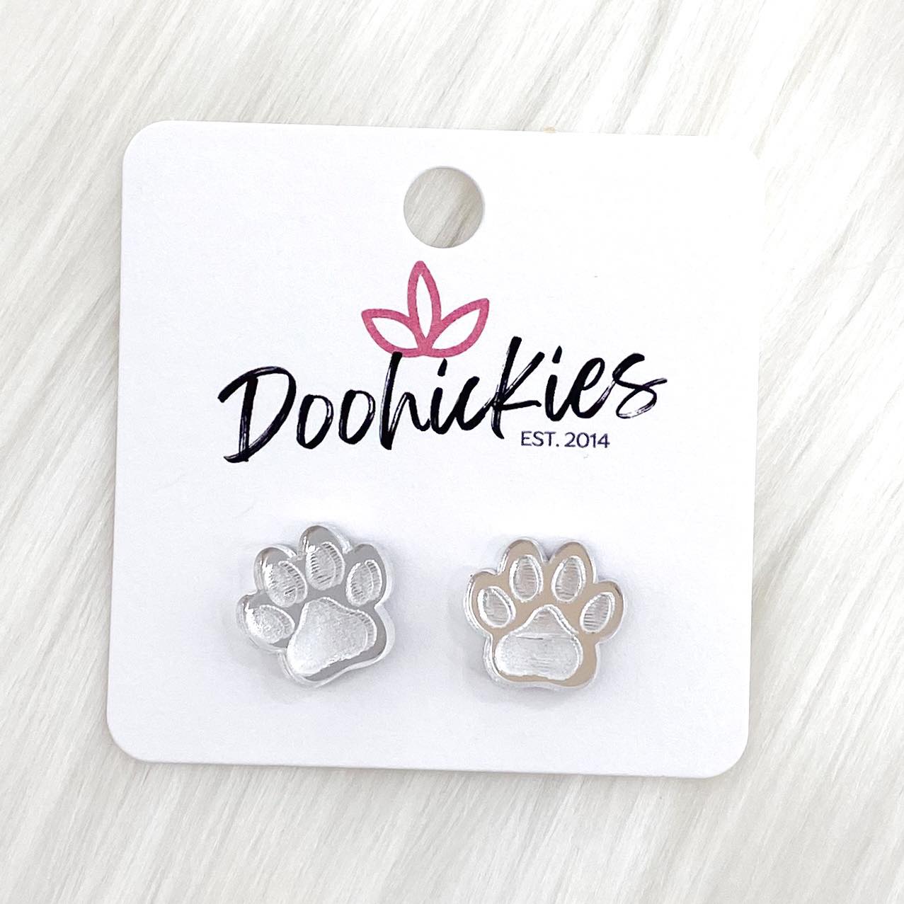 13mm Shiny Acrylic Paws & Claws -Sports Earrings by Doohickies Wholesale