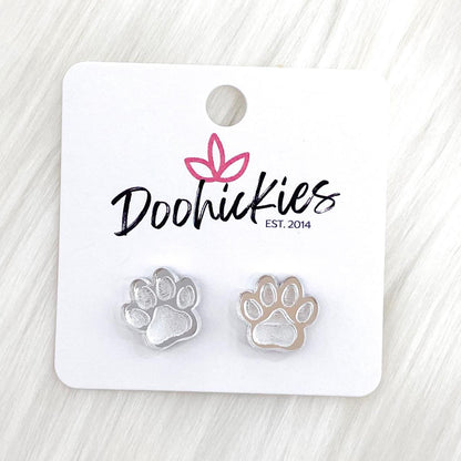 13mm Shiny Acrylic Paws & Claws -Sports Earrings by Doohickies Wholesale