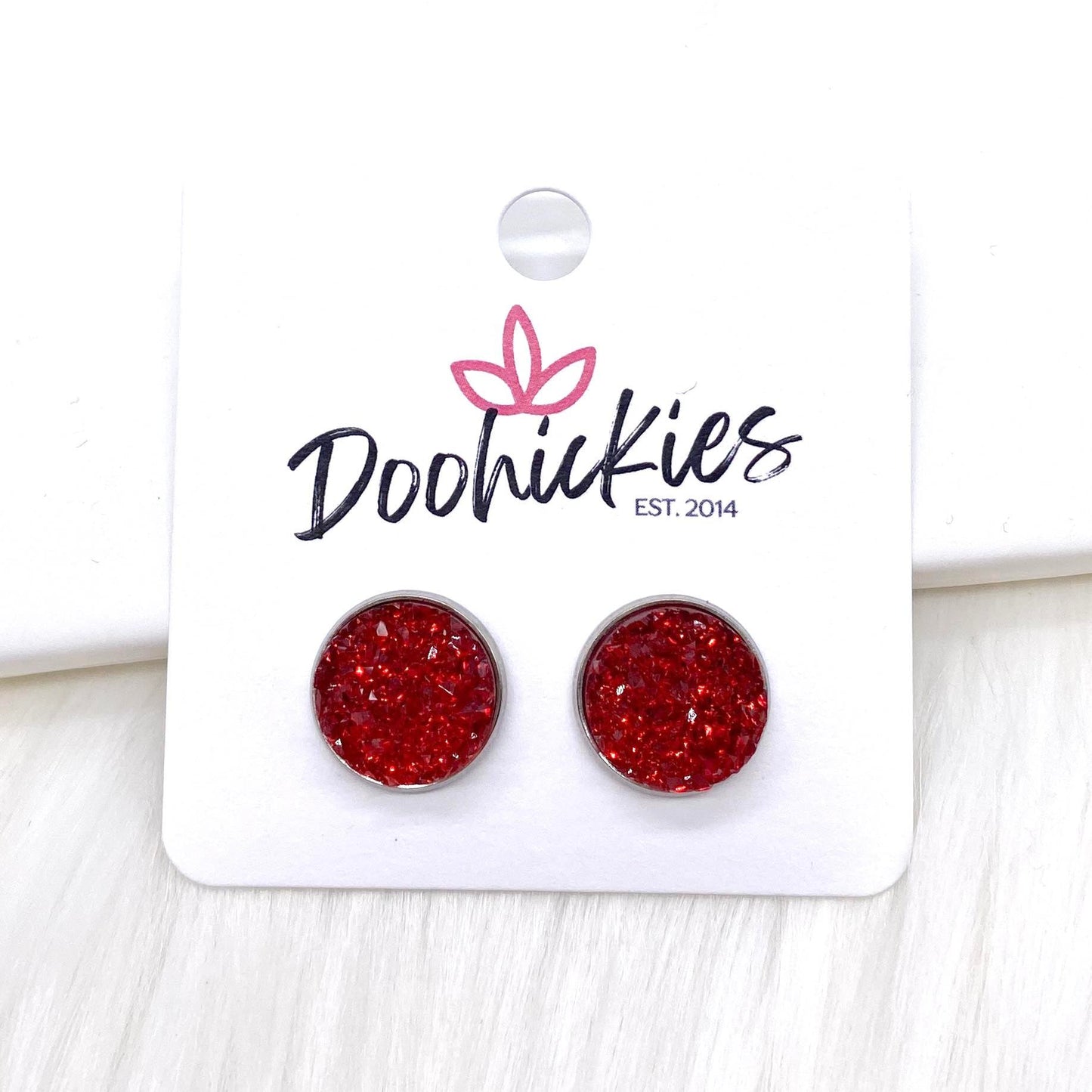 12mm Sparkle Spirit Studs -Sports Earrings by Doohickies Wholesale