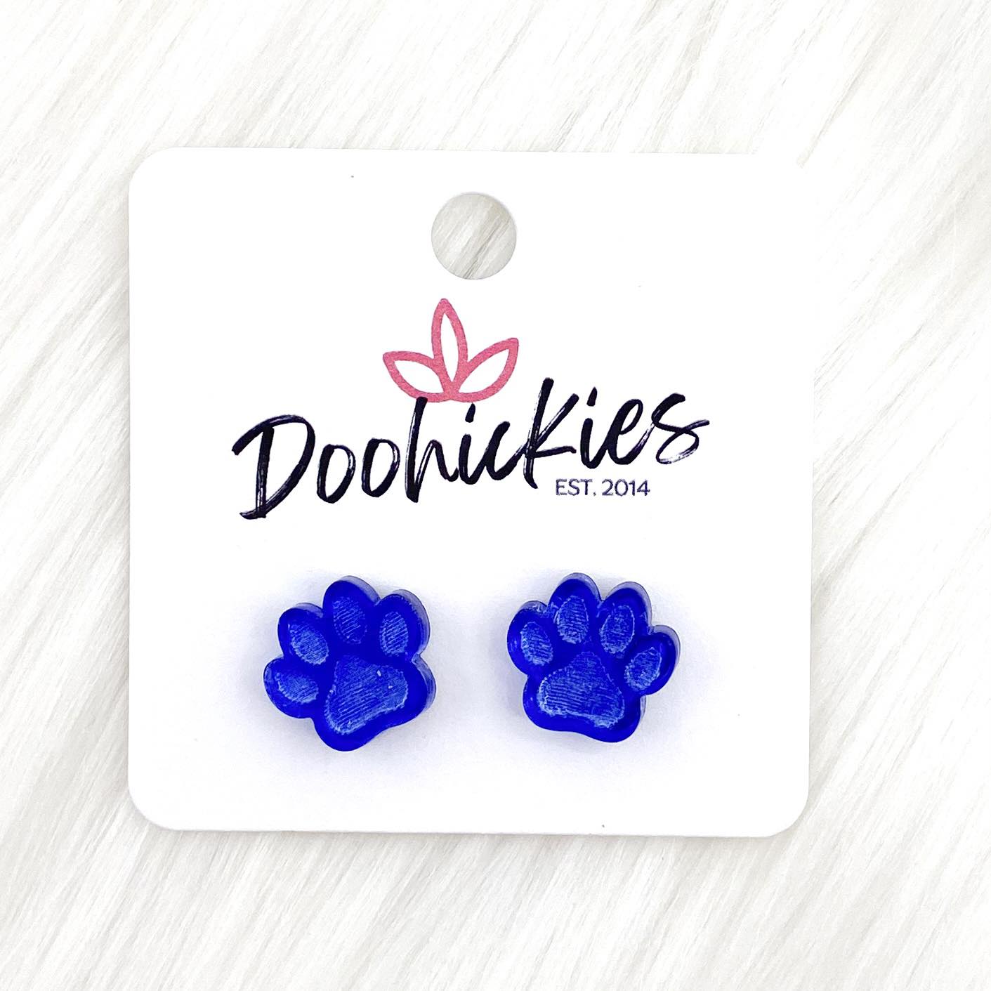 13mm Shiny Acrylic Paws & Claws -Sports Earrings by Doohickies Wholesale