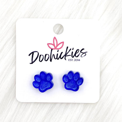 13mm Shiny Acrylic Paws & Claws -Sports Earrings by Doohickies Wholesale