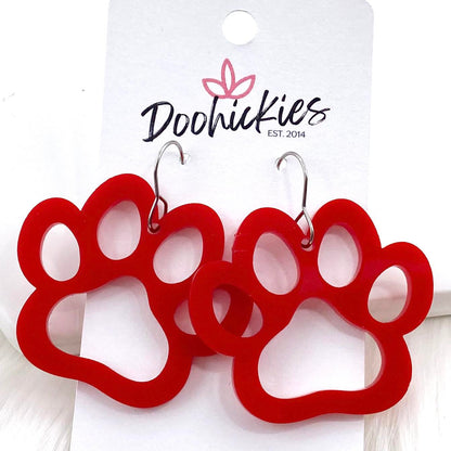 2" Custom Acrylic Cutout Paws -Spirit Earrings by Doohickies Wholesale