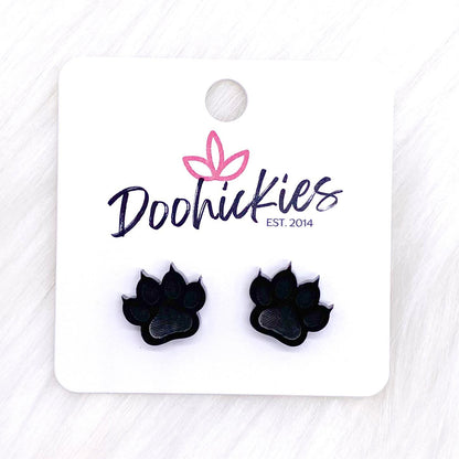 13mm Shiny Acrylic Paws & Claws -Sports Earrings by Doohickies Wholesale