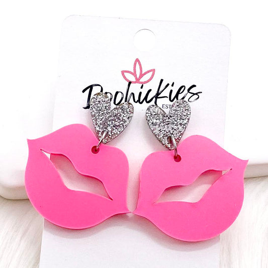 1.5" Lil' Smooch Acrylic Dangles -Earrings by Doohickies Wholesale