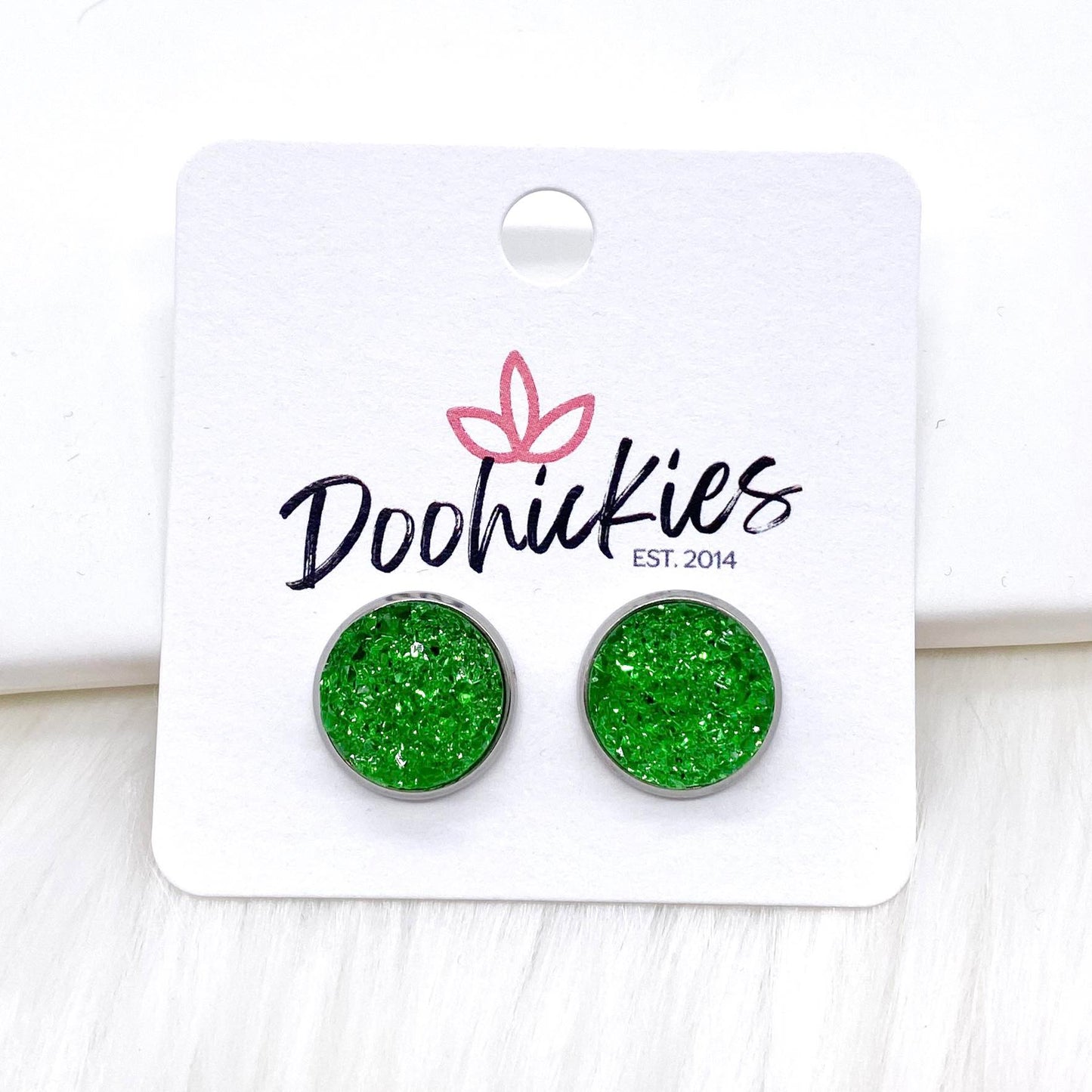 12mm Sparkle Spirit Studs -Sports Earrings by Doohickies Wholesale