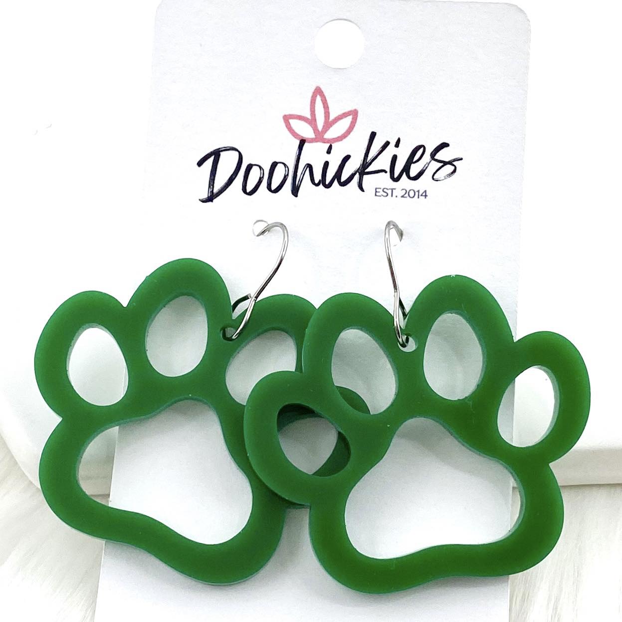 2" Custom Acrylic Cutout Paws -Spirit Earrings by Doohickies Wholesale