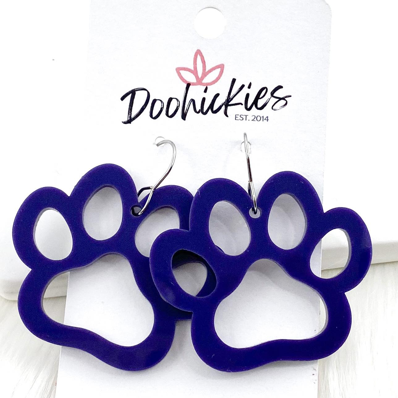 2" Custom Acrylic Cutout Paws -Spirit Earrings by Doohickies Wholesale