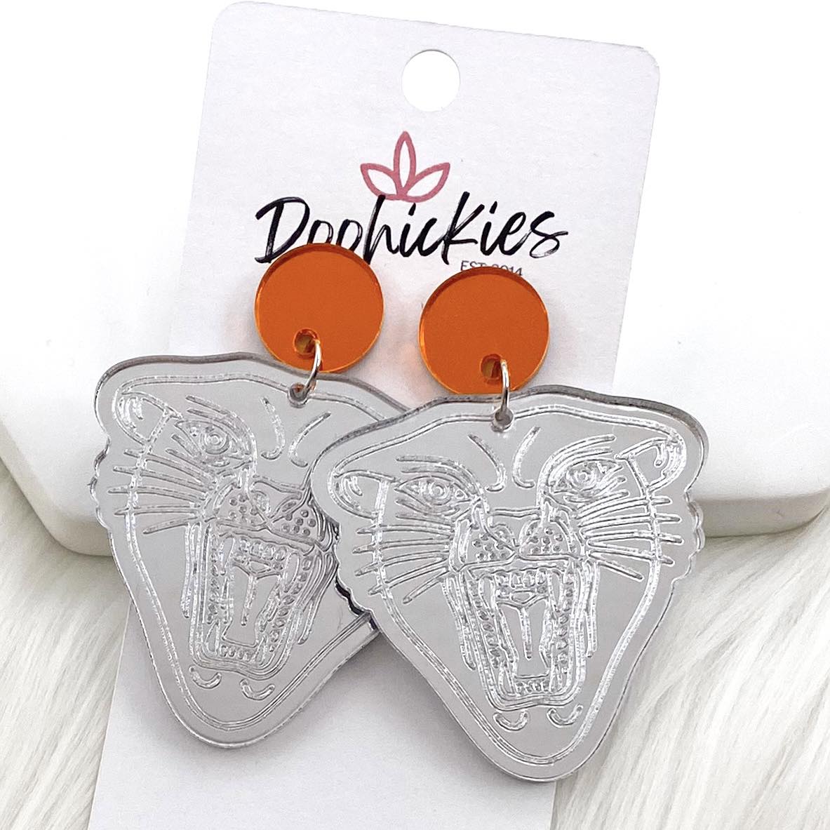 2.25" Custom Wildcat Acrylic Dangles -Spirit Earrings by Doohickies Wholesale