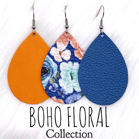 2" Boho Floral Mini Collection -Fall Earrings by Doohickies Wholesale