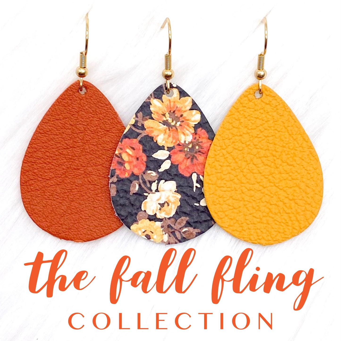 1.5" Fall Fling Mini Collection -Fall Leather Earrings by Doohickies Wholesale