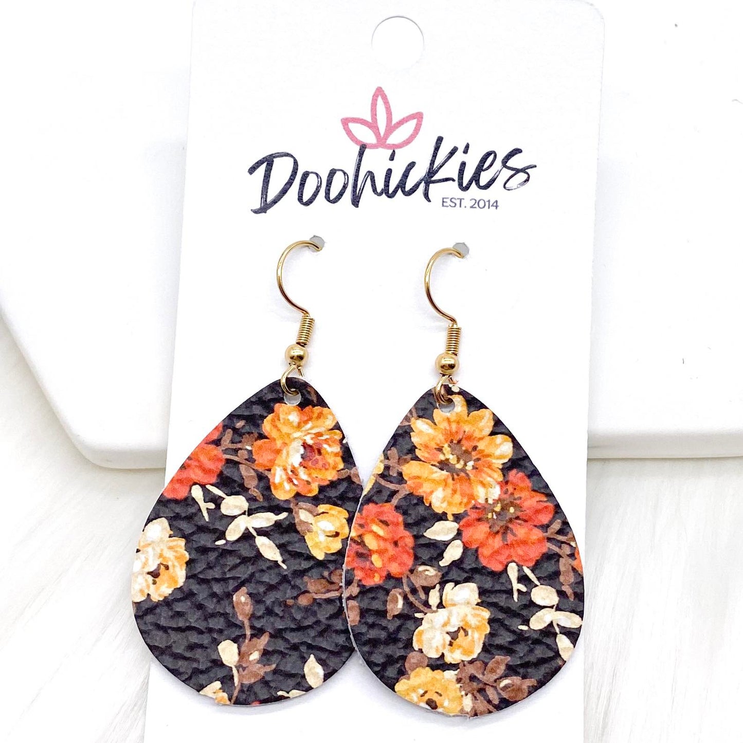 1.5" Fall Fling Mini Collection -Fall Leather Earrings by Doohickies Wholesale