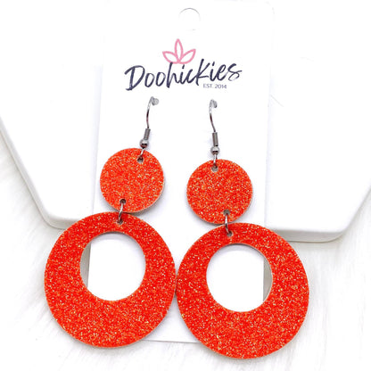 2.25" Spooky Glitters Lil' O's- Halloween Earrings by Doohickies Wholesale