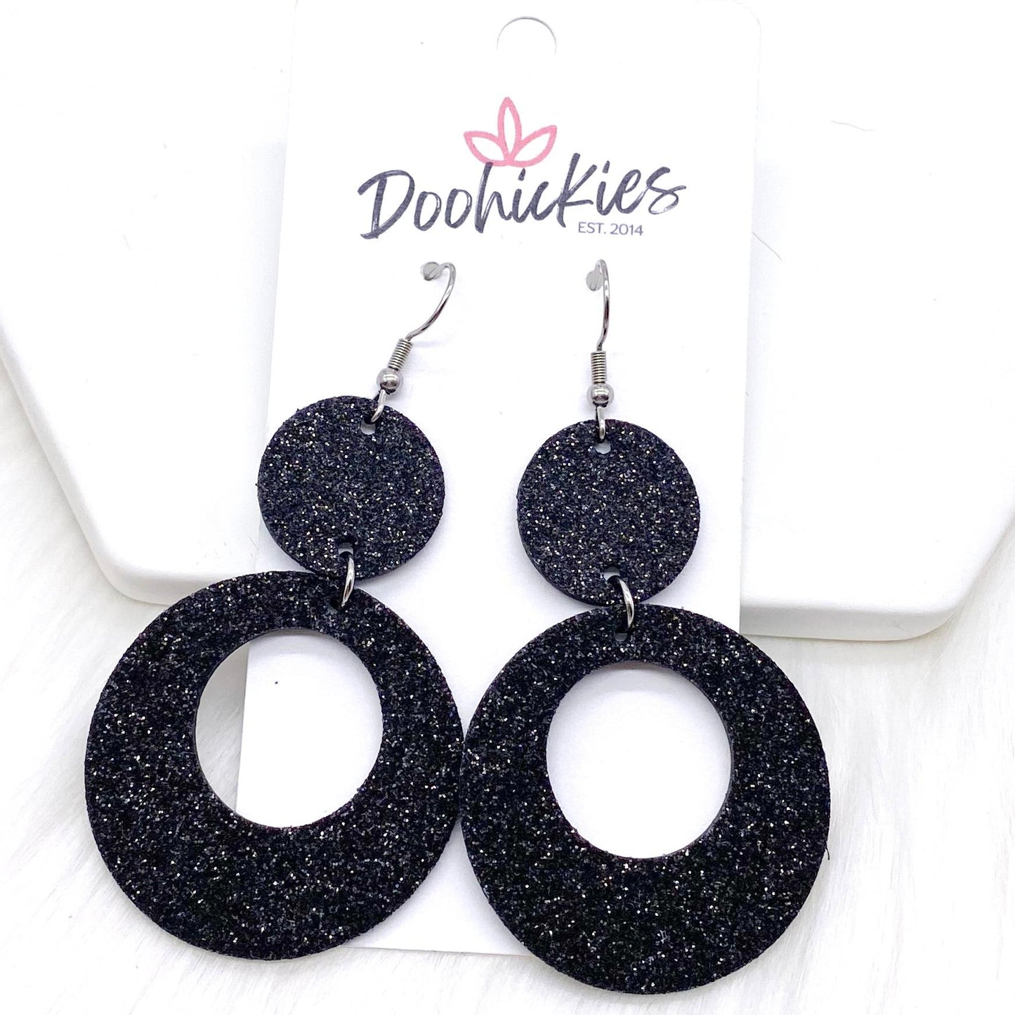 2.25" Spooky Glitters Lil' O's- Halloween Earrings by Doohickies Wholesale