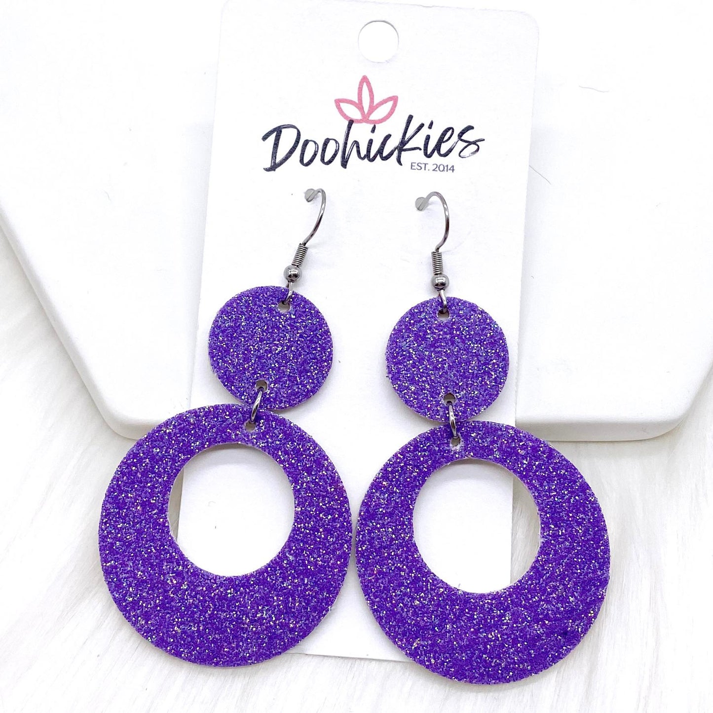 2.25" Spooky Glitters Lil' O's- Halloween Earrings by Doohickies Wholesale