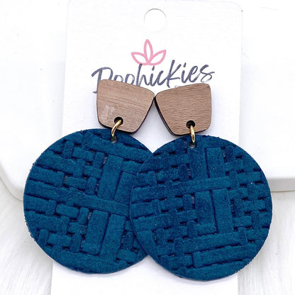 2" Walnut & Fall Embossed Piggyback Dangles -Fall Earrings by Doohickies Wholesale