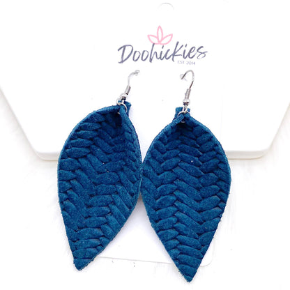 2.5" Fall Braided Petals -Fall Leather Earrings by Doohickies Wholesale