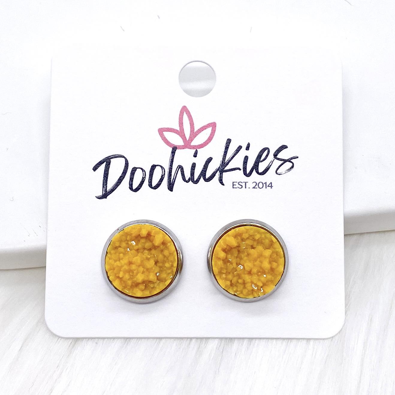 12mm Autumn Crystal Singles in Stainless Steel Settings -Fall Earrings by Doohickies Wholesale