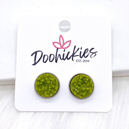 12mm Autumn Crystal Singles in Stainless Steel Settings -Fall Earrings by Doohickies Wholesale