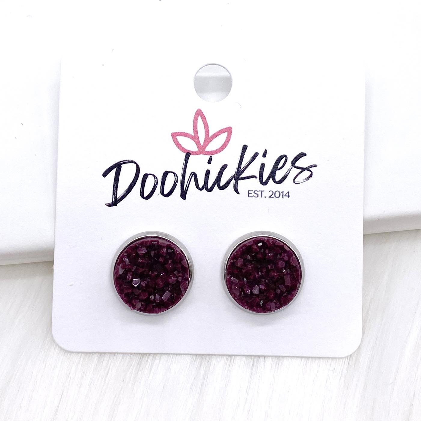 12mm Autumn Crystal Singles in Stainless Steel Settings -Fall Earrings by Doohickies Wholesale