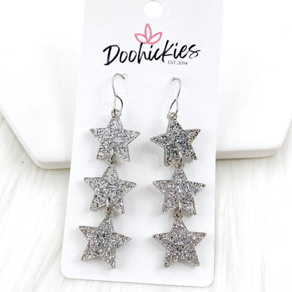 2.75" Shooting Star Drops -New Years Acrylic Earrings by Doohickies Wholesale