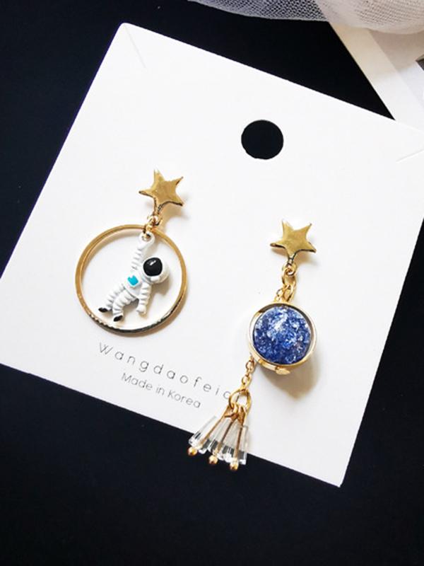 Spaceman Dissymmetry Earrings by migunica