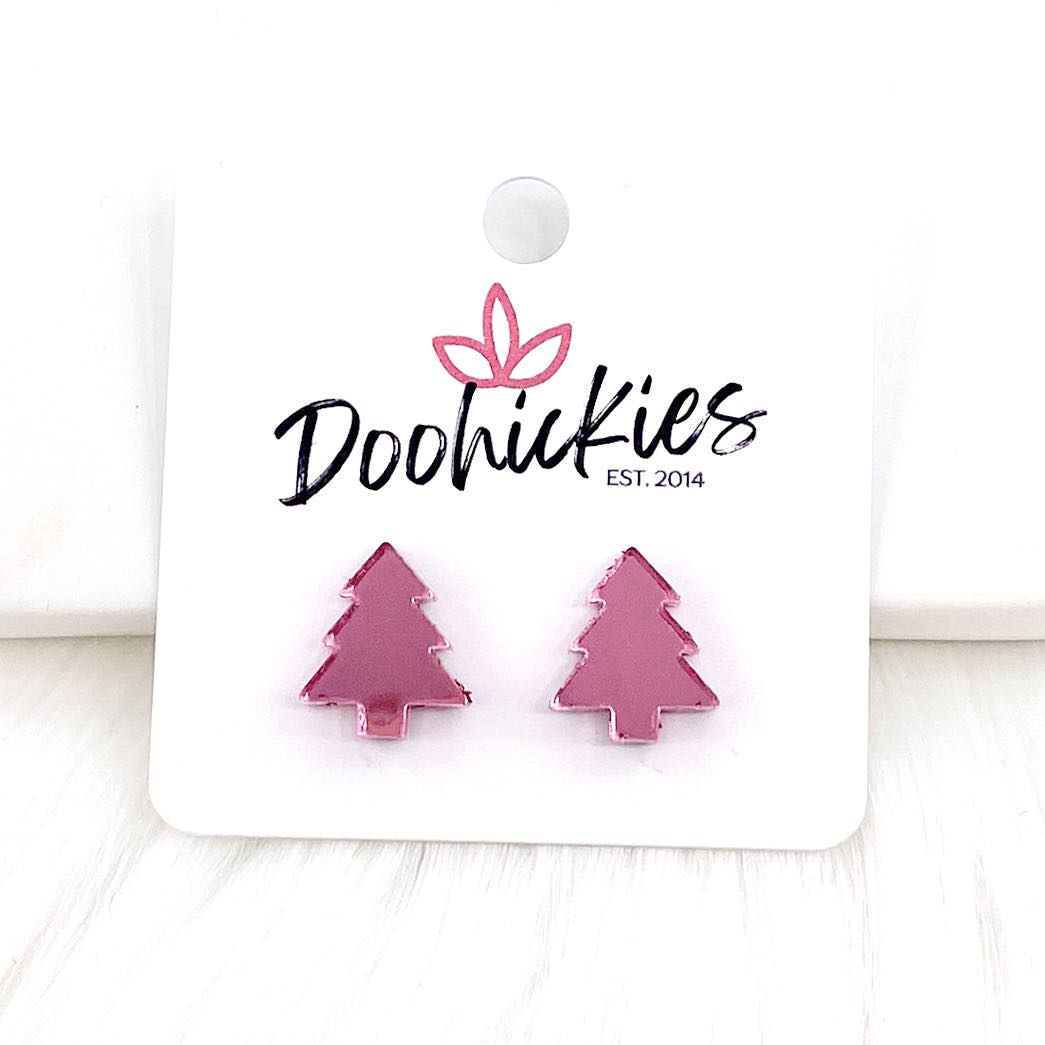 15mm Pinky Trees Studs -Christmas Earrings by Doohickies Wholesale