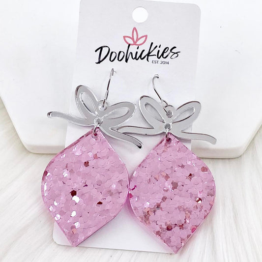 2.5" Pink Confetti Ornament -Christmas Earrings by Doohickies Wholesale