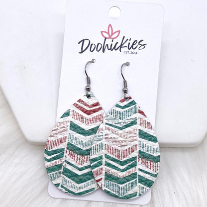 2" Christmas Chevron Mini Collection -Earrings by Doohickies Wholesale