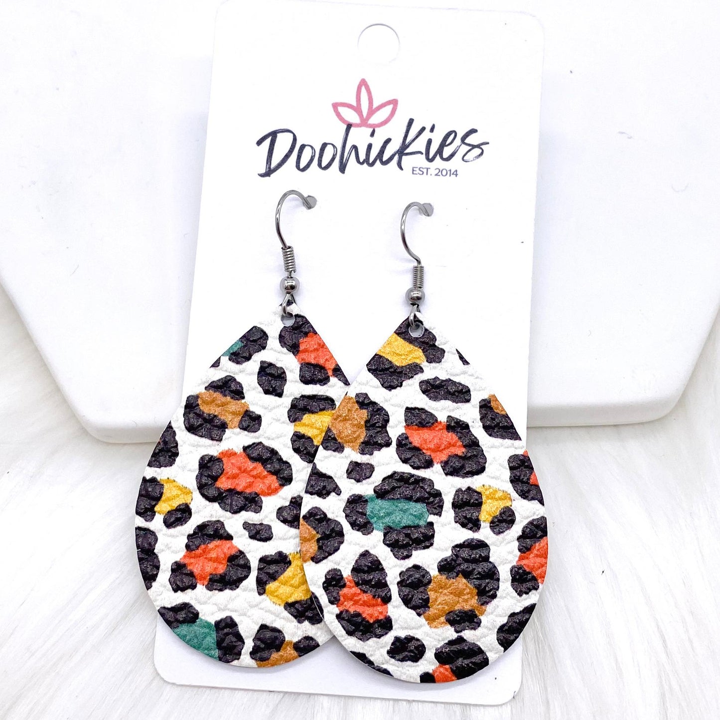 2" Autumn Leopard Mini Collection -Earrings by Doohickies Wholesale