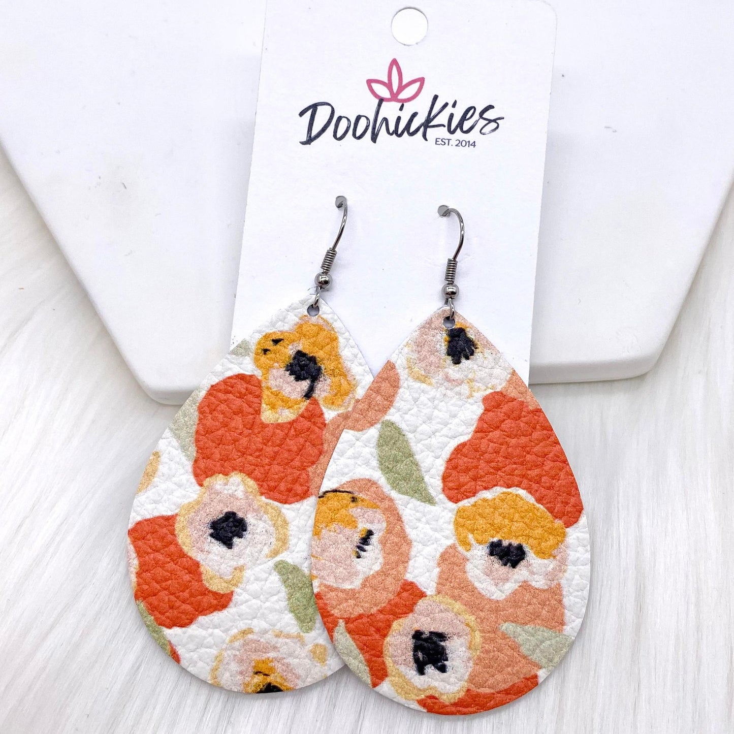 2.5" Abstract Floral Mini Collection -Earrings by Doohickies Wholesale